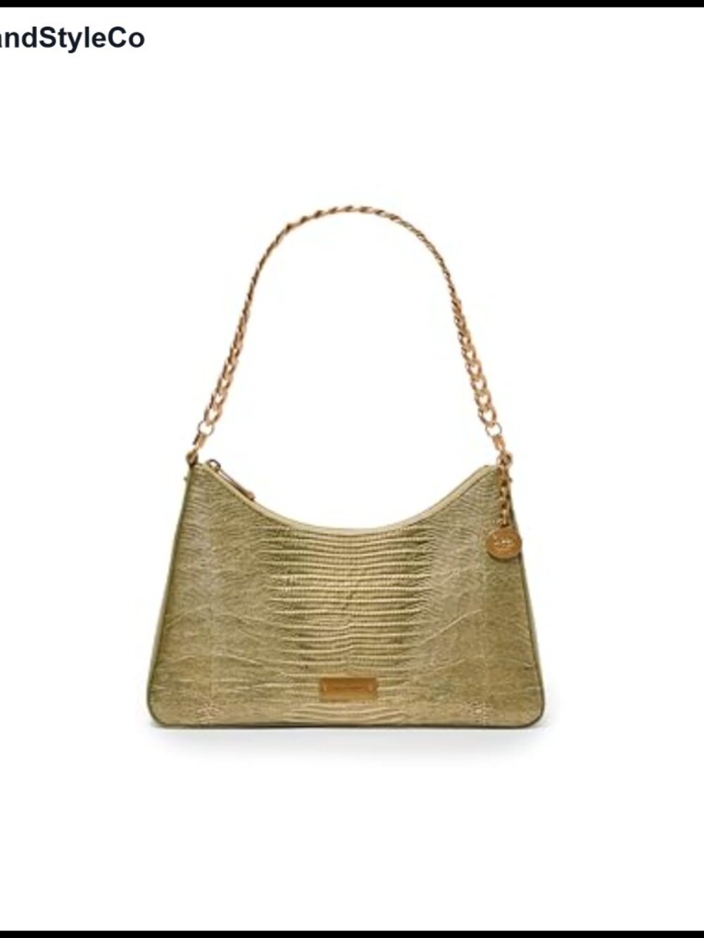 Leather Crossbody Bag Zip Top Chain Strap Adjustable Shoulder Purse